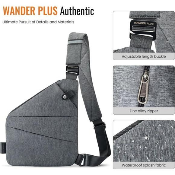 Wander Plus Anti Theft Crossbody Bag Waterproof Travel Shoulder Bag for Women - Picture 4 of 8
